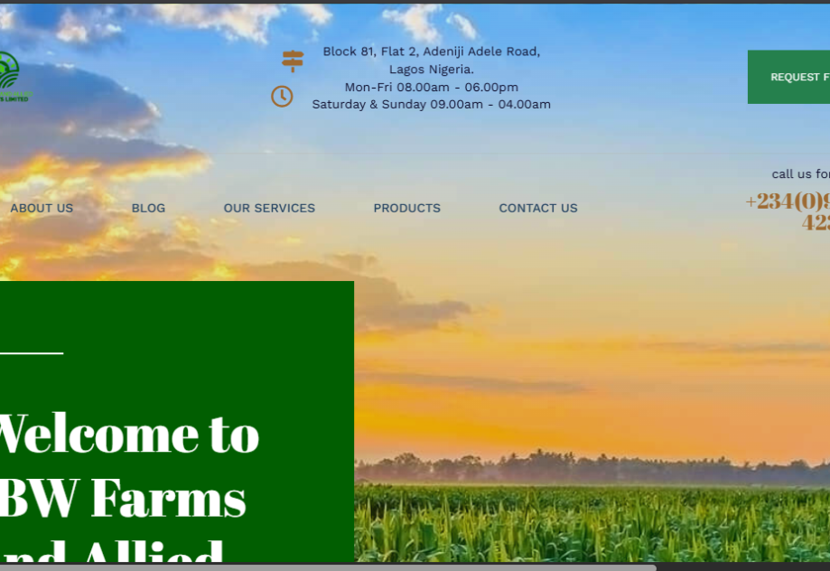 IBW Farms is a modern agricultural enterprise focused on fresh agro produce and quality livestock production. Built around efficiency, sustainability, and consistency, the brand represents the next generation of smart farming.