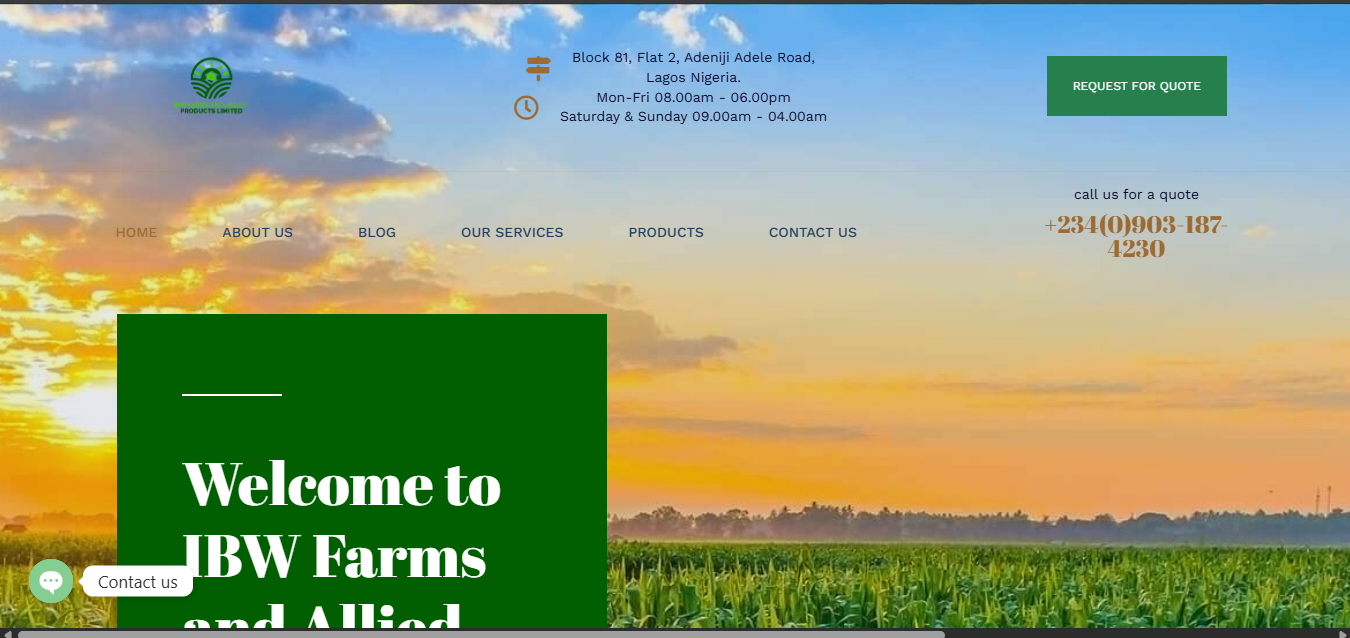IBW Farms is a modern agricultural enterprise focused on fresh agro produce and quality livestock production. Built around efficiency, sustainability, and consistency, the brand represents the next generation of smart farming.
