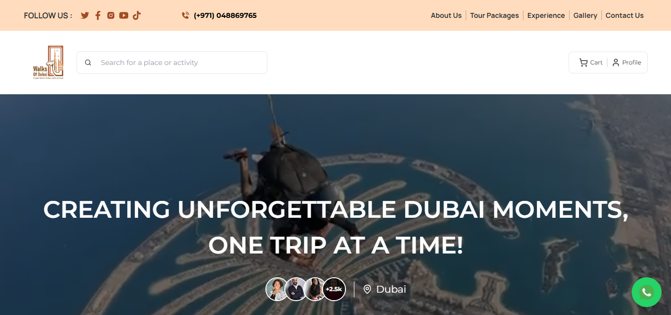 WalksOfDubai.com is a modern tourism platform engineered for scale and performance. We built the frontend with React for a seamless, lightning-fast user experience, powered by a Node.js backend built to handle dynamic bookings, currency logic, and real-time operations without breaking a sweat.