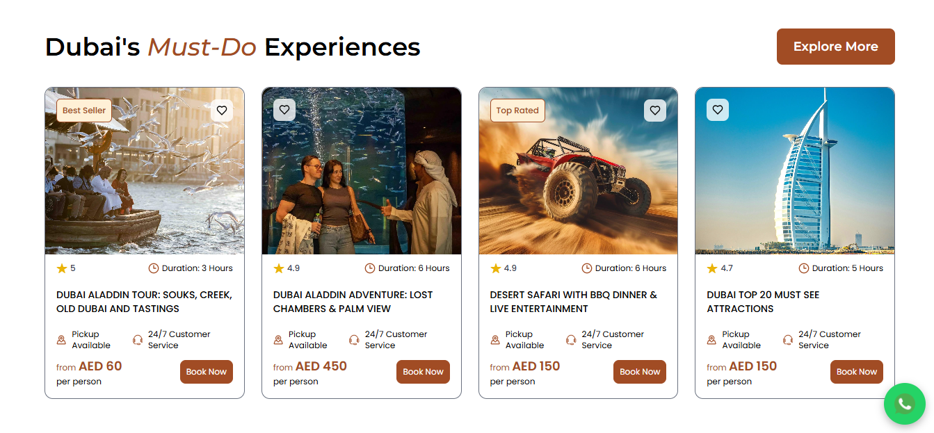 WalksOfDubai.com is a modern tourism platform engineered for scale and performance. We built the frontend with React for a seamless, lightning-fast user experience, powered by a Node.js backend built to handle dynamic bookings, currency logic, and real-time operations without breaking a sweat.